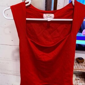 Vibrant Red Short Sleeve Top